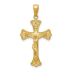 14K Gold Crucifix Pendant with Polished Finish and Solid Design