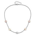 Sterling Silver 9-11mm Multi-color Freshwater Cultured Pearl With  2in ext. Necklace