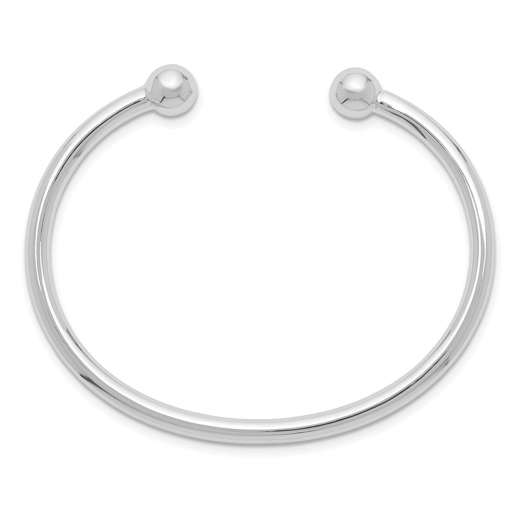 Sophia Jewelers Sterling Silver Rhodium-Plated Children's Cuff Bangle Polished Finish