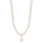 Sterling Silver FW Cultured Pearl Drop 18in Necklace