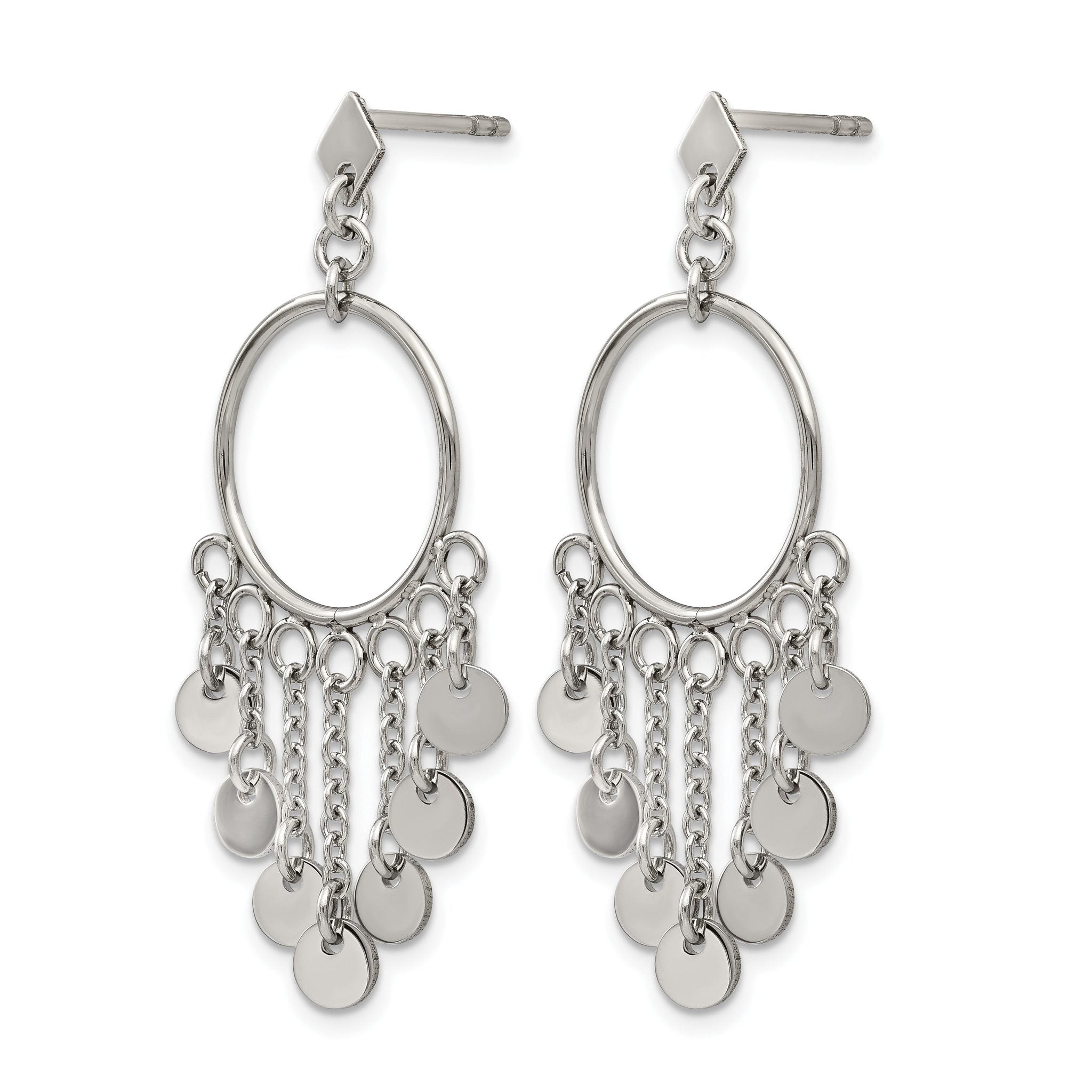 Stainless Steel Polished Drop Dangle Earrings for Women Secondary image