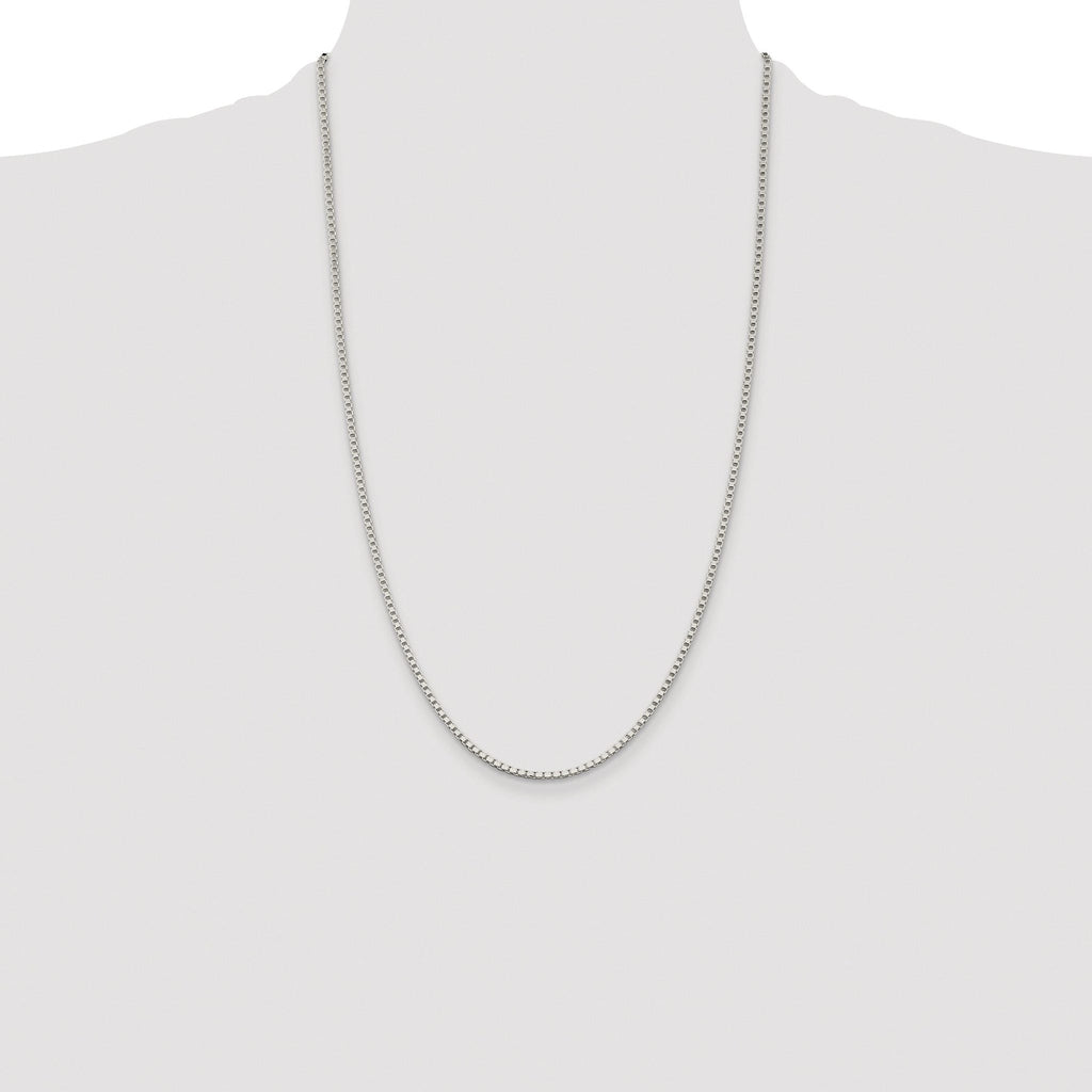 Sterling Silver Rhodium-plated 2mm Box Chain