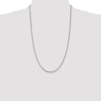 Sterling Silver Rhodium-plated 2mm Box Chain