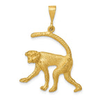 14K Gold Men's Monkey Charm Pendant Elegant Themed Jewelry