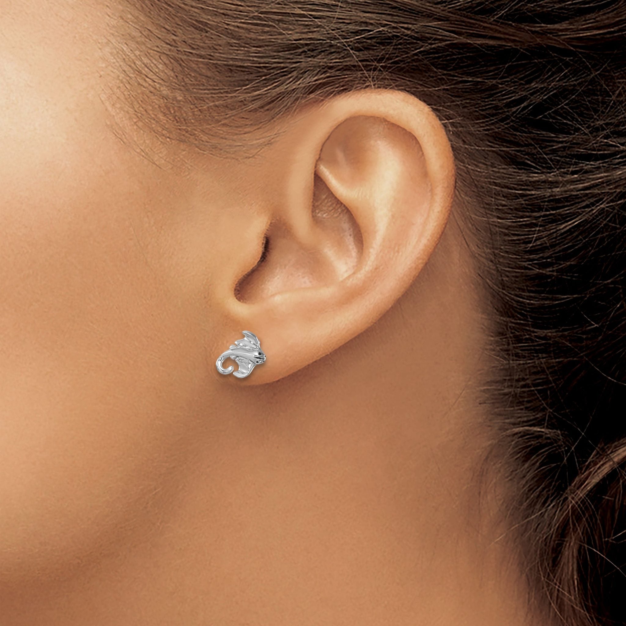 Cownose Stingray Stud Earrings in Sterling Silver