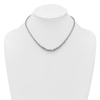 Sterling Silver Rhodium-plated Fancy Graduated Braided Link 16 inch with 2 inch Extender Necklace