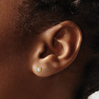 14K Yellow Gold 1/4 ct Certified Lab-Created Diamond VS+ F+, 4-Prong Stud Earrings