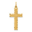 14K Gold Diamond-Cut Cross Charm Pendant  Elegant Solid Design