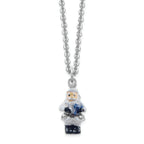 Luxury Giftware by Jere Bejeweled Crystals Siver-tone Enameled ST. NICHOLAS SINTERKLAAS White Santa Trinket Box with Matching 18 Inch Necklace