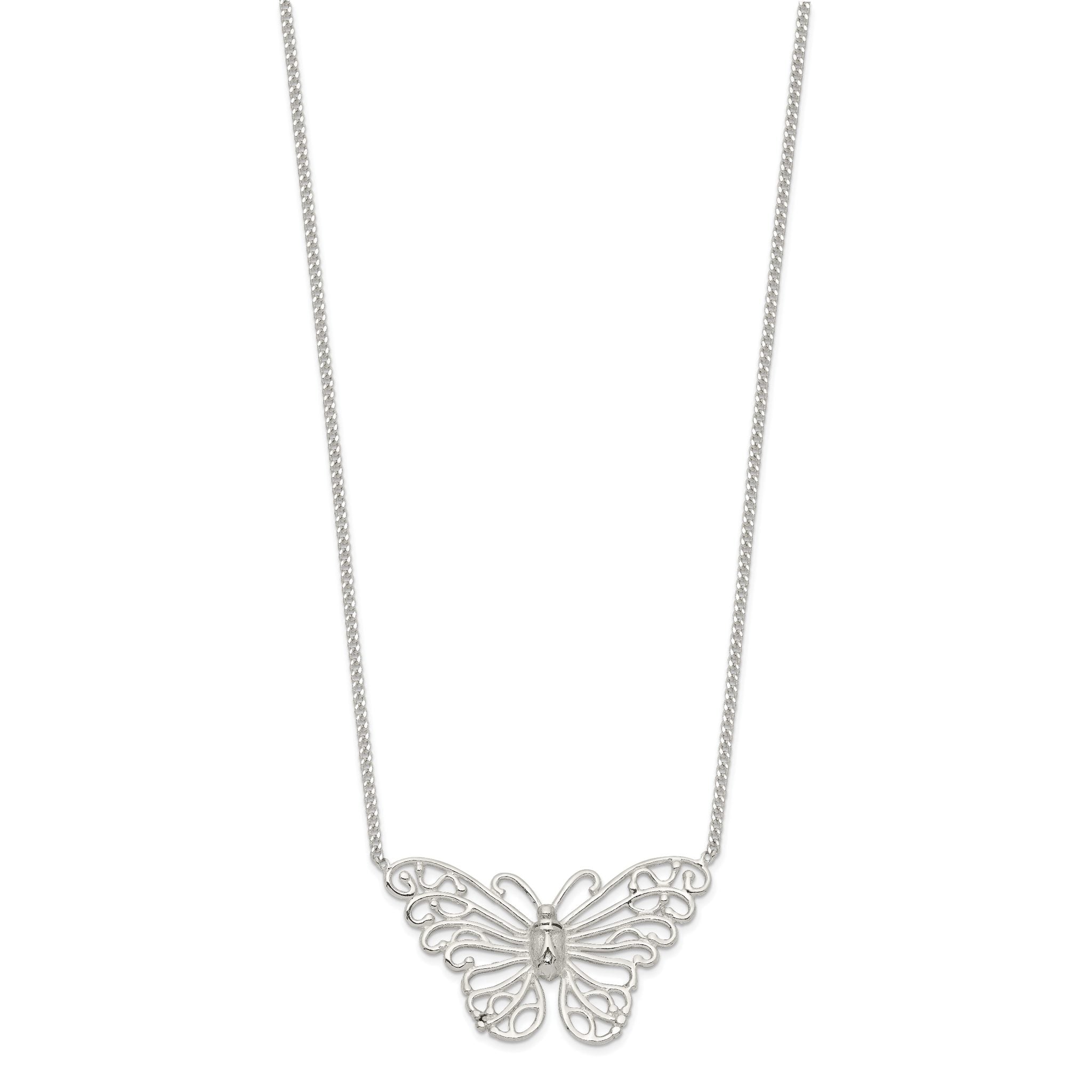 Sterling Silver Butterfly Necklace Secondary image