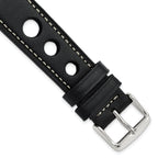 Grand Prix Leather Watch Band in Black, 18mm