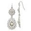 1928 Silver-tone Crystal Dangle Shepherds Hook Earrings