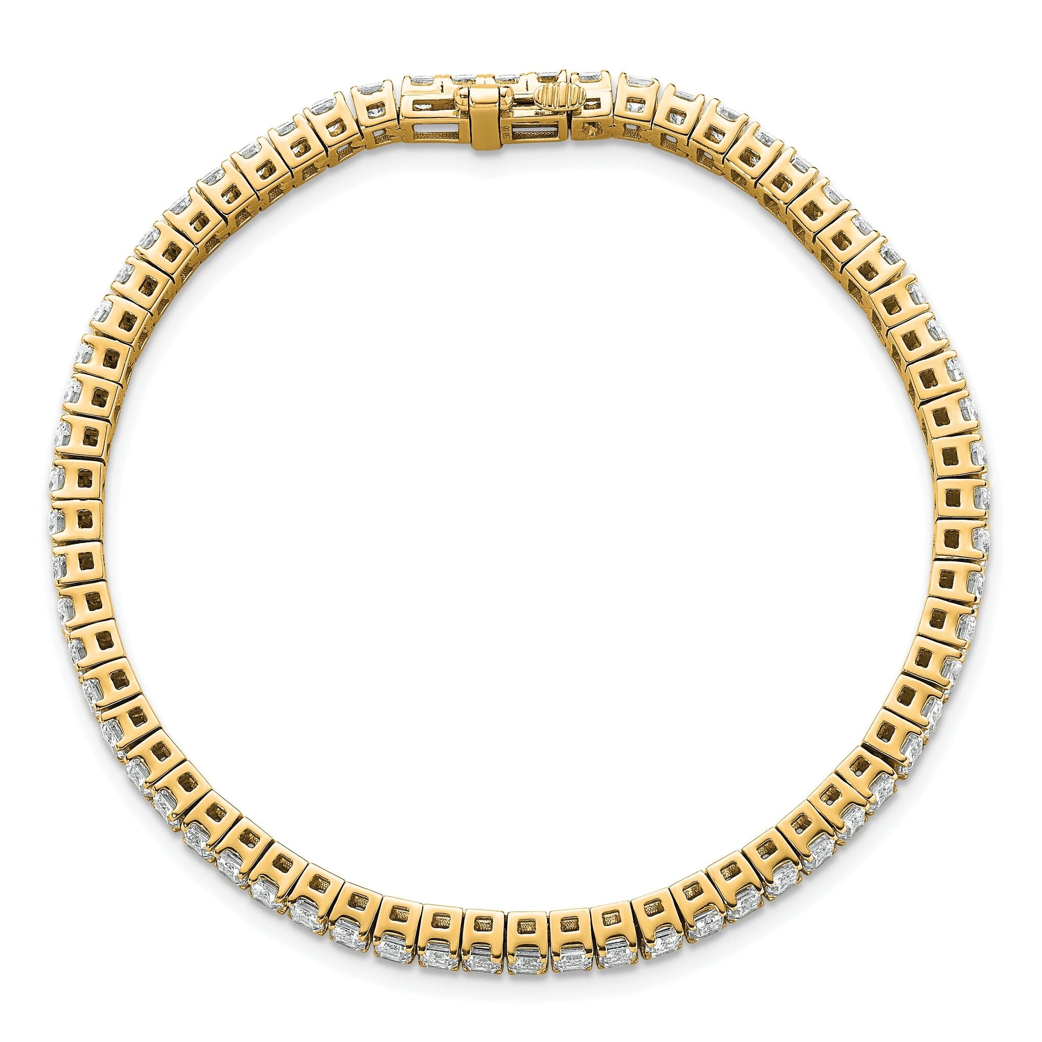 14k 10 carat Certified Lab Grown Diamond VS/SI+ G+ Complete Emerald Bezel Set Tennis Bracelet