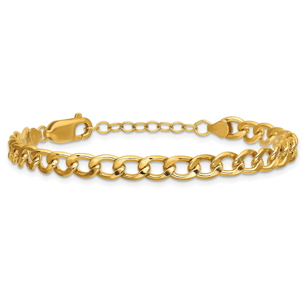 1/20 14K Gold Filled 5.40mm Flat Curb with ext. Bracelet