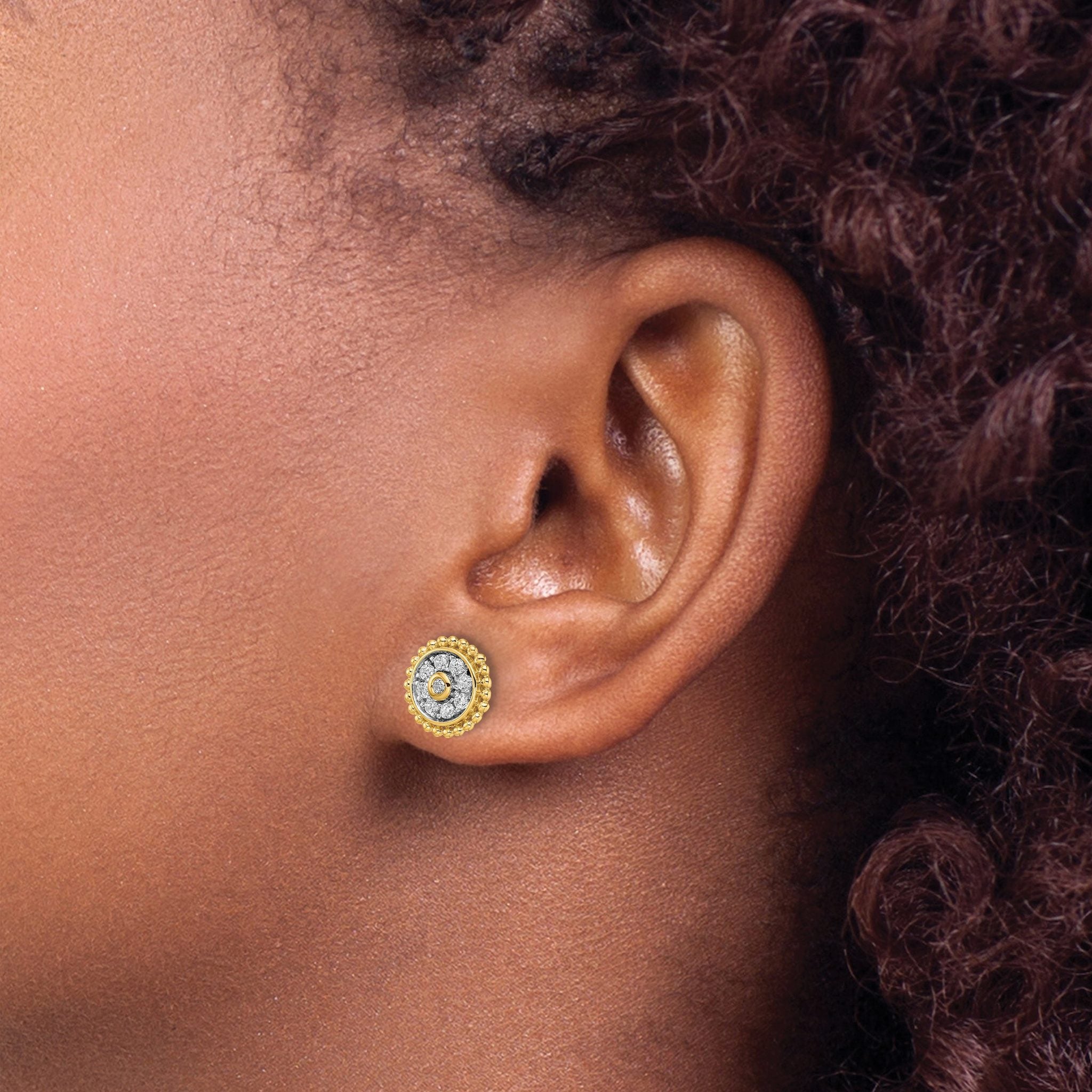 14k 1/3 carat Lab Grown Diamond VS/SI+ G+ Circle Post Earrings