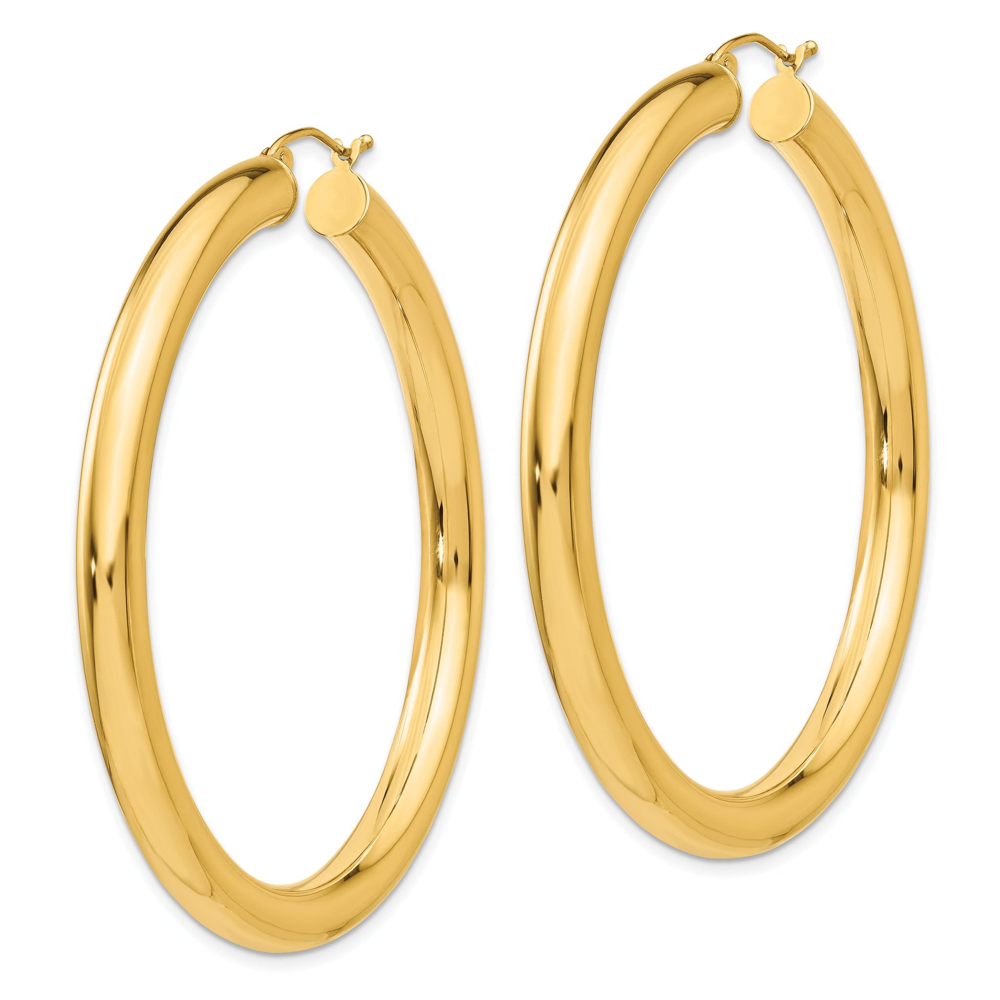 14k Polished 5mm Lightweight Hoop Earrings Secondary image