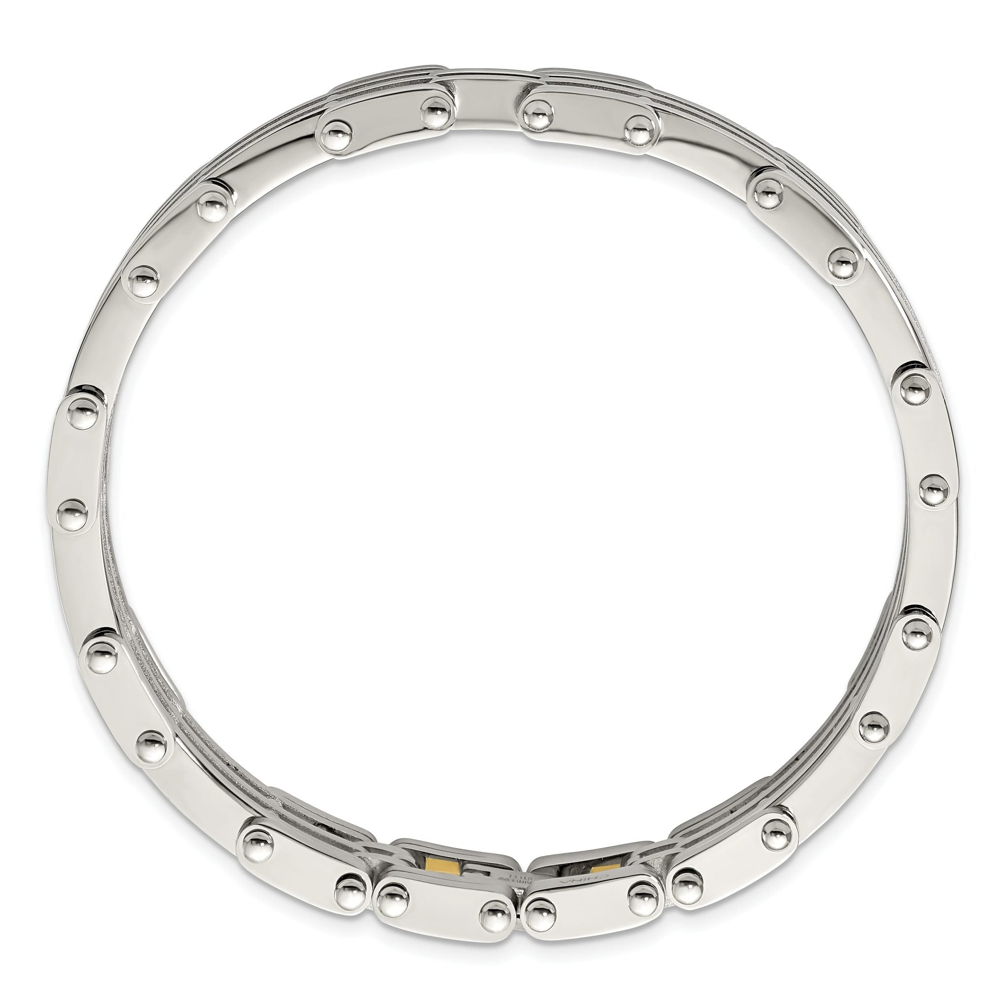 Stainless Steel Polished Link Bracelet for Men