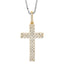 Sophia Jewelers Sterling Silver Gold-Tone CZ Cross Pendant Necklace