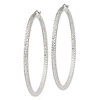 Sterling Silver D/C 3x60mm Hoop Earrings