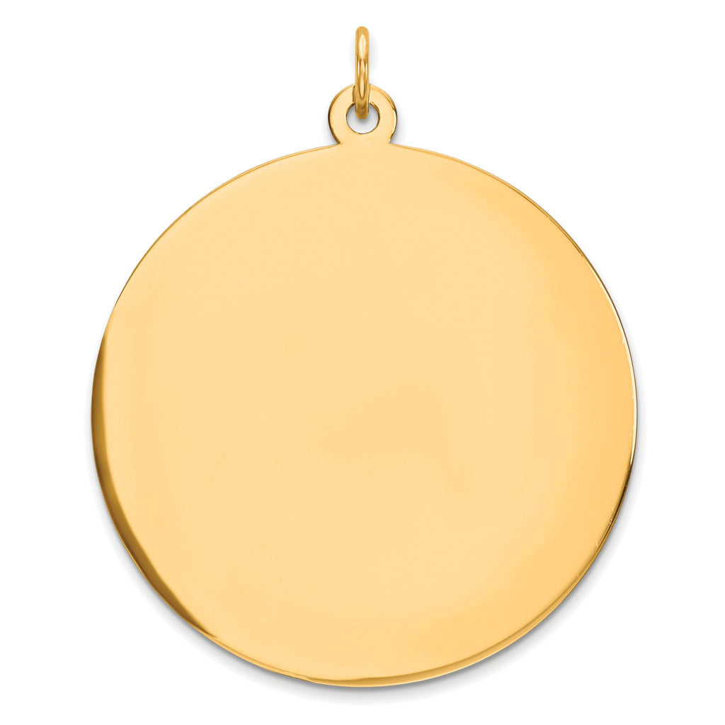 Engraveable Round Disc Charm in Gold-Plated Sterling Silver, 39mm
