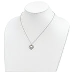 Sterling Silver 12K Gold Horse Heart Necklace with Rhodium Finish