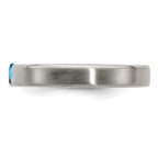 Edward Mirell Titanium Satin Blue Topaz 4mm Band