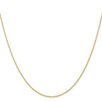 Women's 14K Yellow Gold Solid Carded Chain Necklace 0.95mm