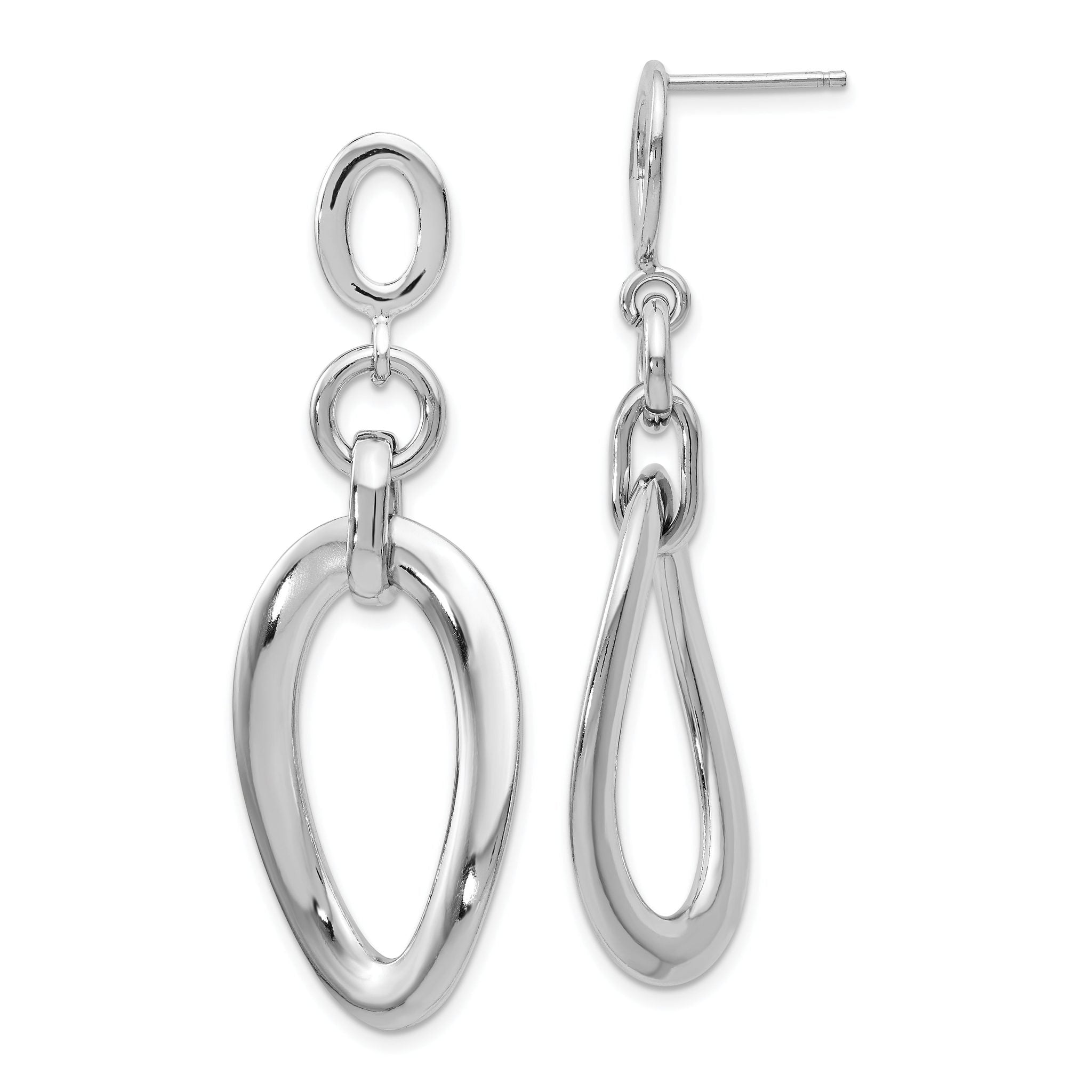 Sophia Jewelers 925 Sterling Silver Polished Dangle Earrings Elegant Rhodium Finish