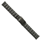 Folded Link Watch Band in Black PVD Stainless Steel, 18mm