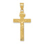14K Gold INRI Crucifix Pendant with Polished Finish  Elegant Religious Charm