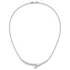14k White Gold 4 carat Lab Grown Diamond VS/SI+ G+ Complete 16 inch Fashion Bar Necklace