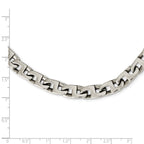 Sophia Jewelers Men's Polished Stainless Steel 24 Square Link Necklace