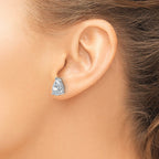 14K White Gold 5 ct Lab-Created Diamond VS/SI+ G+, Pear-Cut 3-Prong Stud Earrings