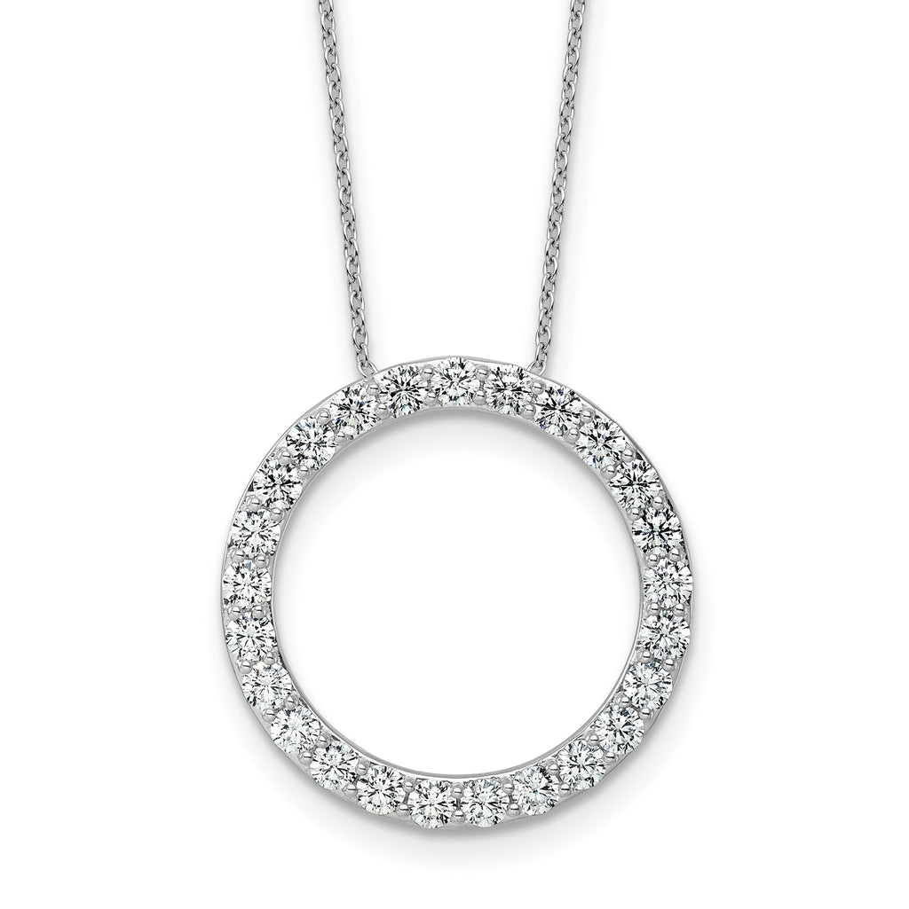 14k White Gold 2 carat Lab Grown Diamond VS/SI+ G+ Complete 18 inch Circle Slide Necklace