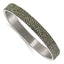 Stainless Steel Polished & Brushed Grey Crystal Thin Flat Bangle Bracelet for Women
