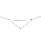 Sterling Silver Rhodium-plated CZ Beaded With  4in ext. Choker