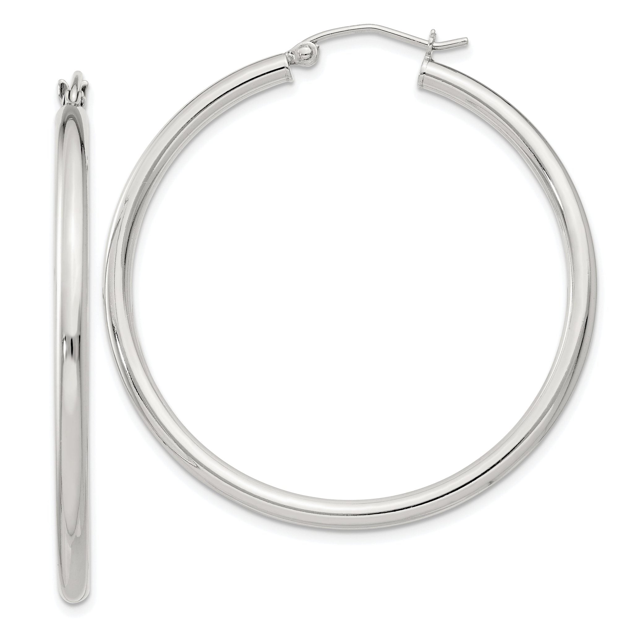Sterling Silver 2.5mm Round Hoop Earrings Main image