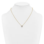 14k 1 1/2 carat Certified Lab Grown Diamond VS+ F+ Heart Complete 18 inch Bezel Set Solitaire Necklace