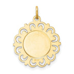 14K Gold Our Lady of Sorrows Medal Pendant, Polished & Solid