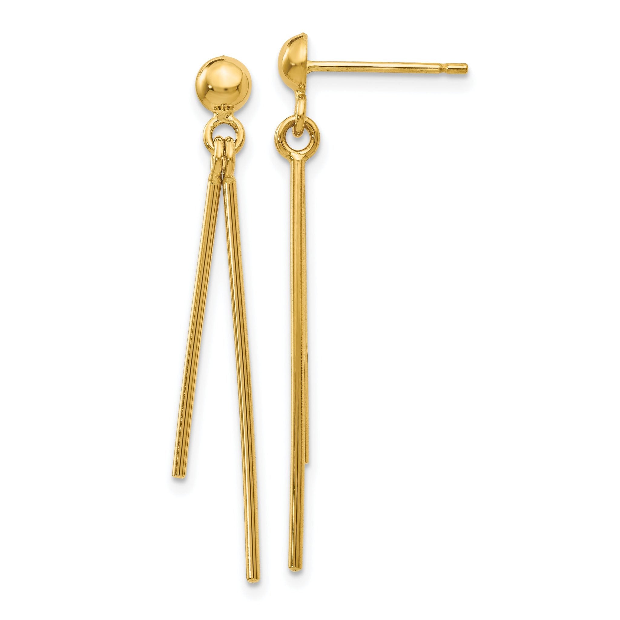 14k Polished Post Dangle Earrings Main image
