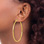 14k Polished 3mm Polished Hoop Earrings