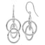 14k White Gold Polished Circles Dangle Earrings