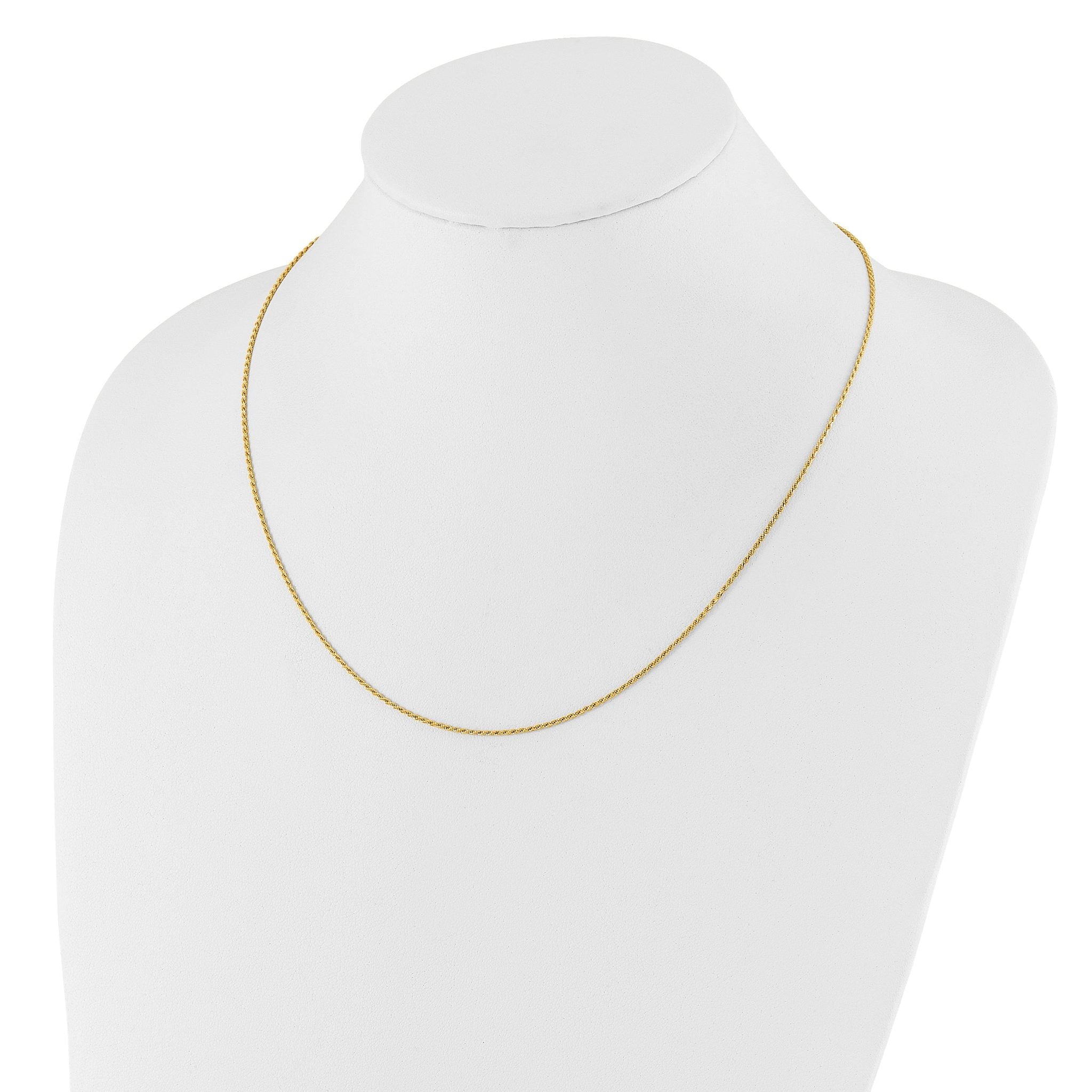 14K Adjustable 1.2mm Diamond Cut Rope Chain