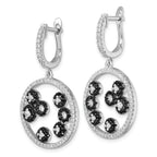 Sophia Jewelers Sterling Silver CZ Dangle Earrings in Black & White