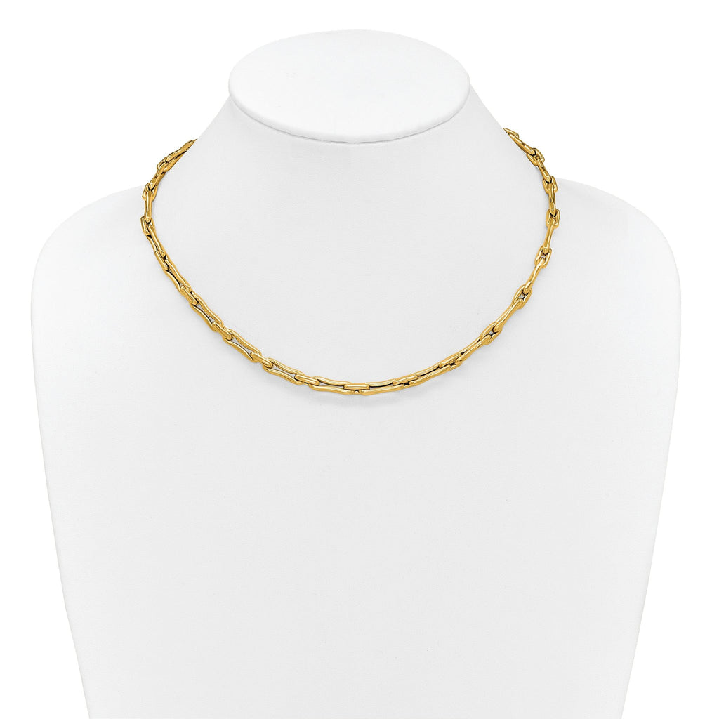 14K Polished Hollow Fancy Link Necklace