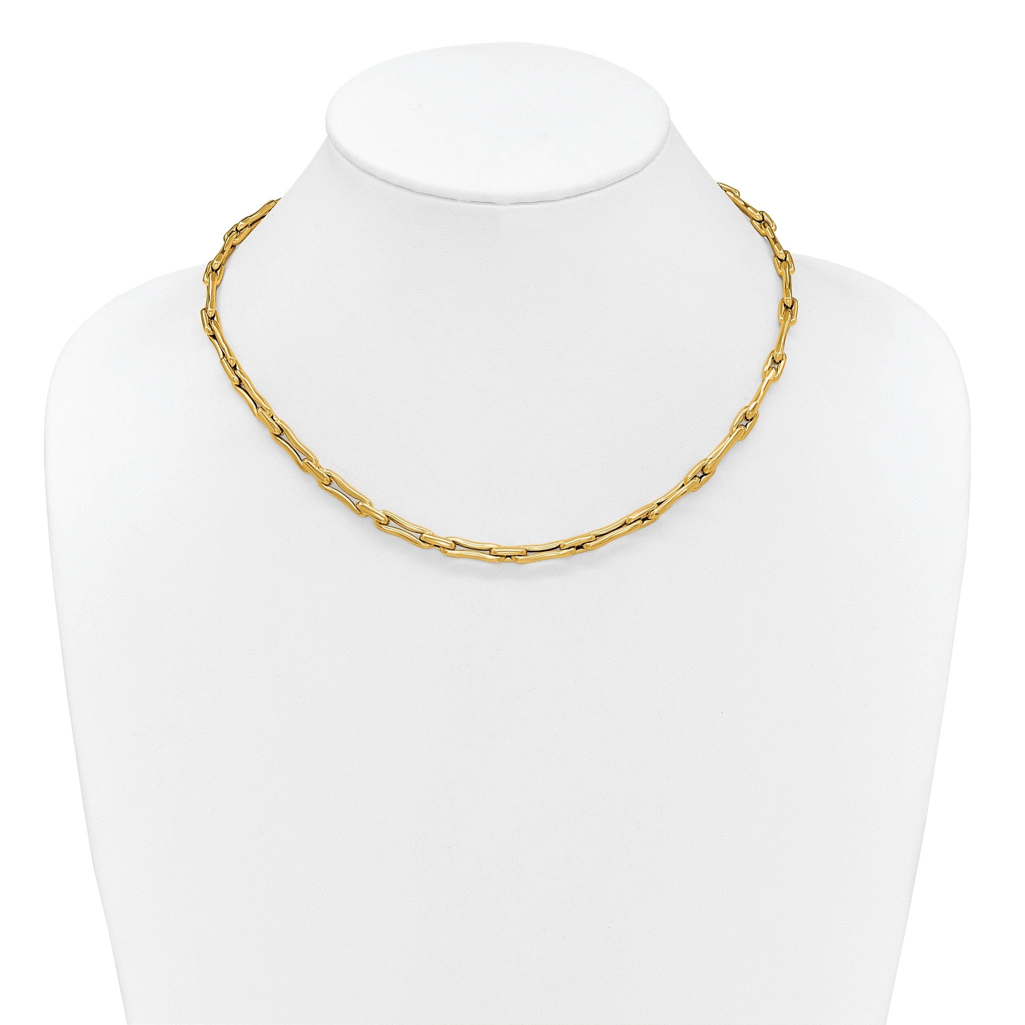 14K Polished Hollow Fancy Link Necklace