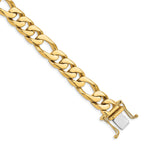 14K 18inch 10mm Hand Polished Figaro Link with Box Catch Clasp Chain