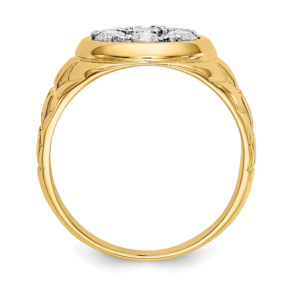 14k 1 carat AA Diamond Mens Cluster Ring