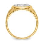 14k 1 carat AA Diamond Mens Cluster Ring