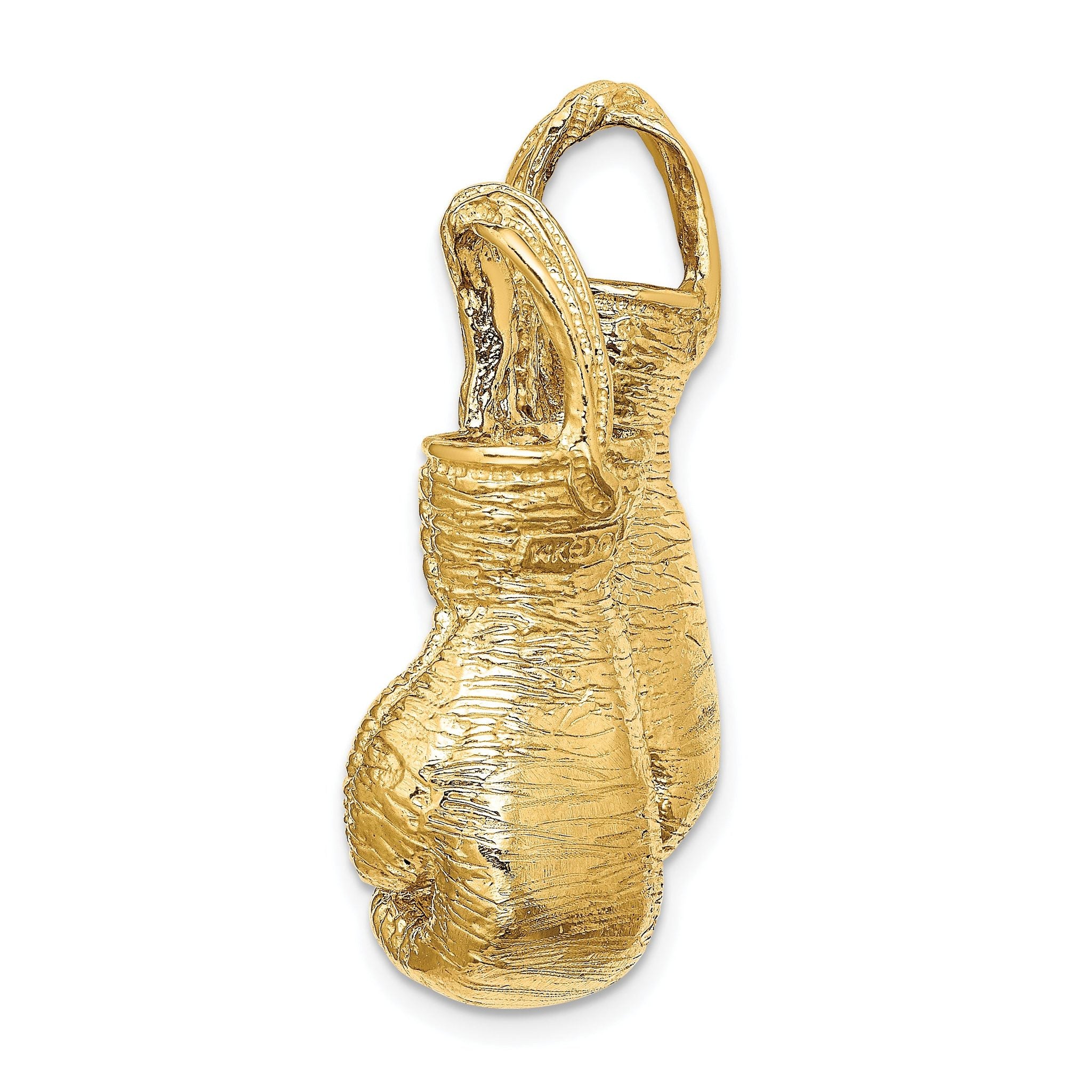 14K 3-D Textured Double Boxing Gloves Slide Secondary image